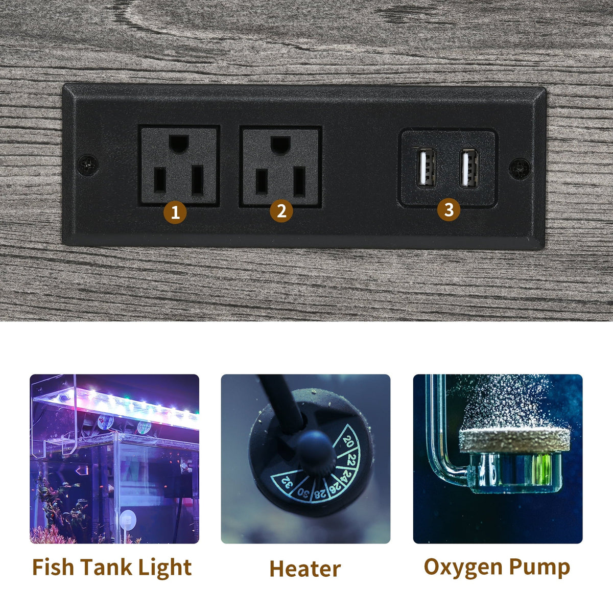 40-50 gallons Fish Tank Stand with Power Outlets